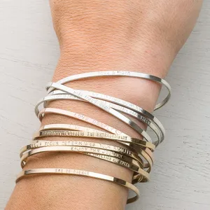 2026 Most Popular American Style Trendy Sublimation Bracelet Blanks Engravable 925 Sterling Silver Bracelet Blanks for Stamping