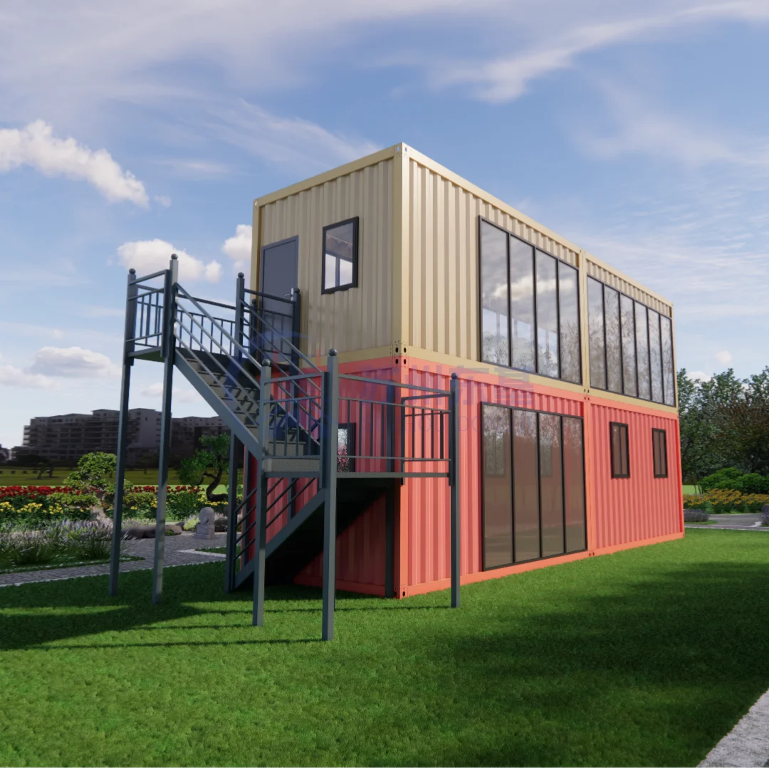 منزل حاويات جاهز من الصلب المموج، مبيعات مصنع حاويات شحن معيارية متنقلة للاستخدام في مقهى أو فندق أو فيلا