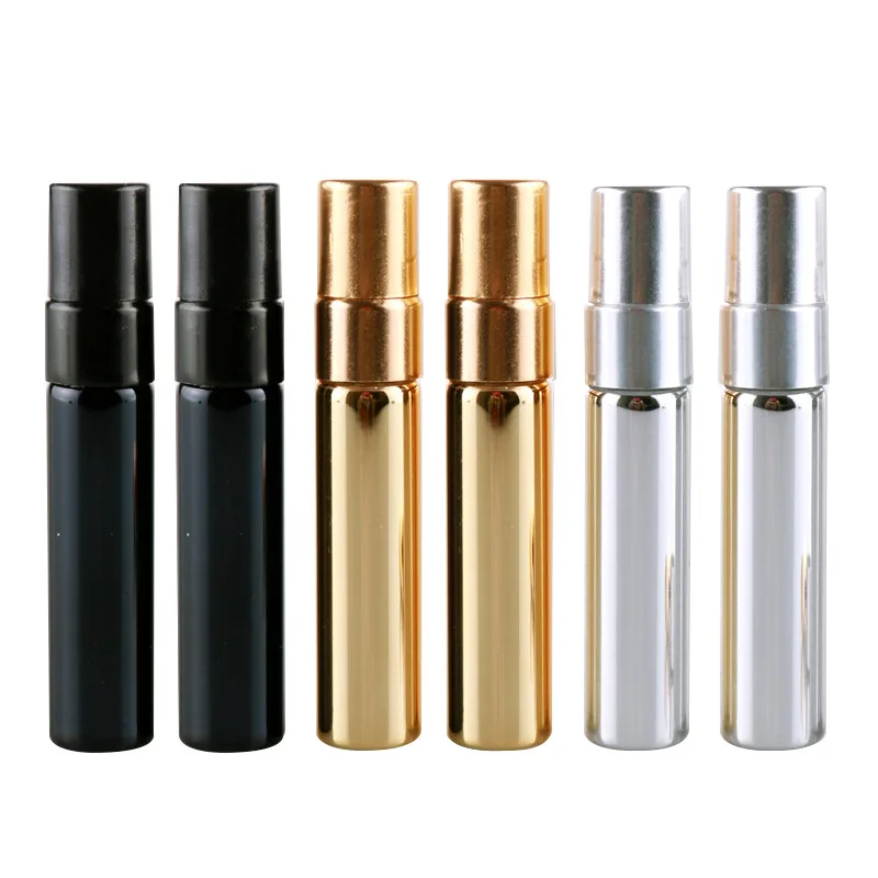  Customize logo 5ml Mini Electroplated UV Empty Glass Perfume Dispenser Spray Bottle with Half Cap