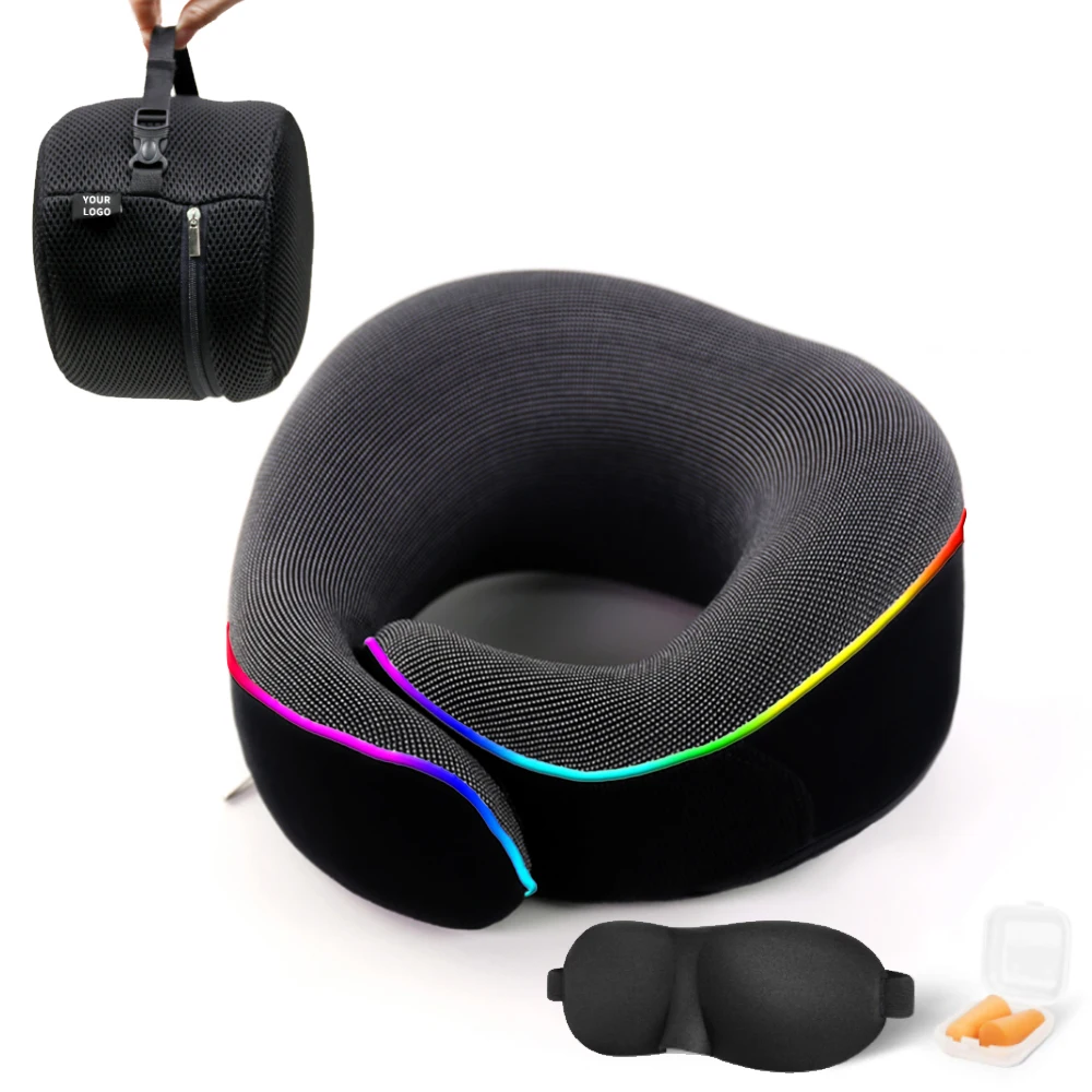 Bookishbunny Memory Foam U-Shape Travel Neck Pillow – 360 Support, Soft Elevated Head
