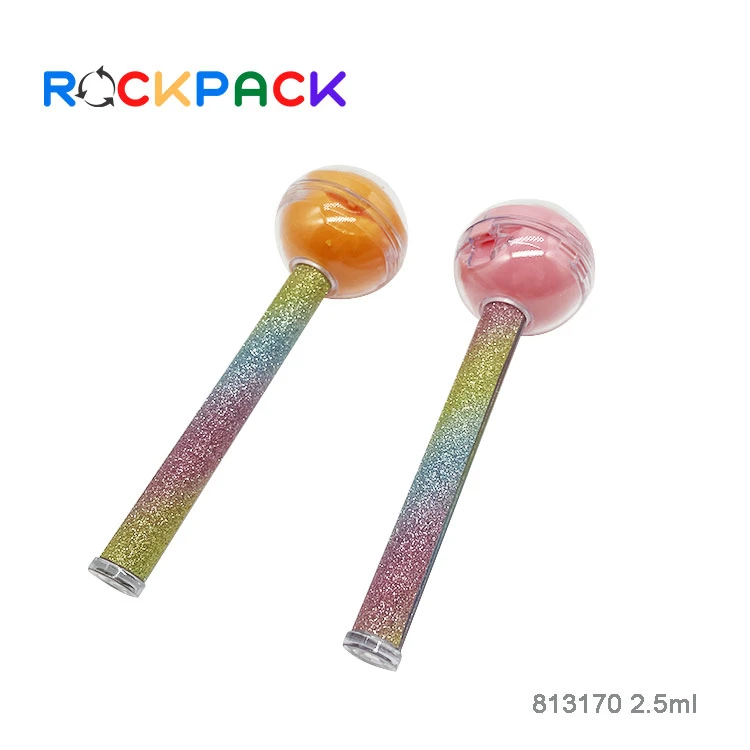Lollipop Shape 2.5ml Cute Empty Plastic Lip Gloss Tubes Containers