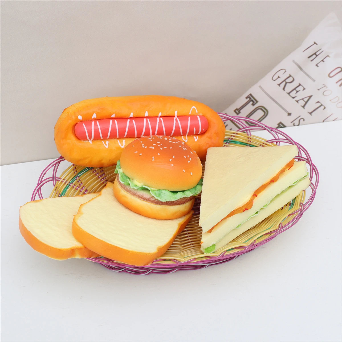 Soft Simulation Artificial PU Bread for Desserts Decoration Photography Props Supplies