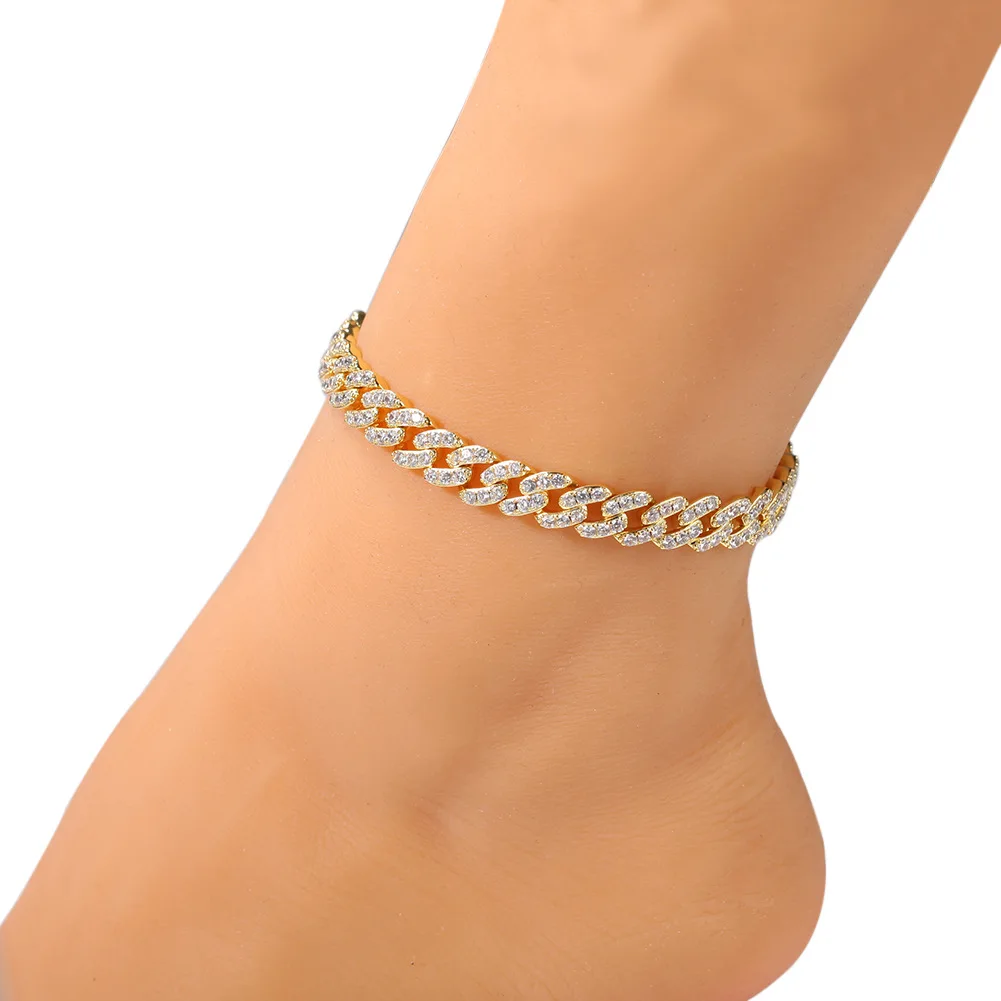 diamond cuban link anklet