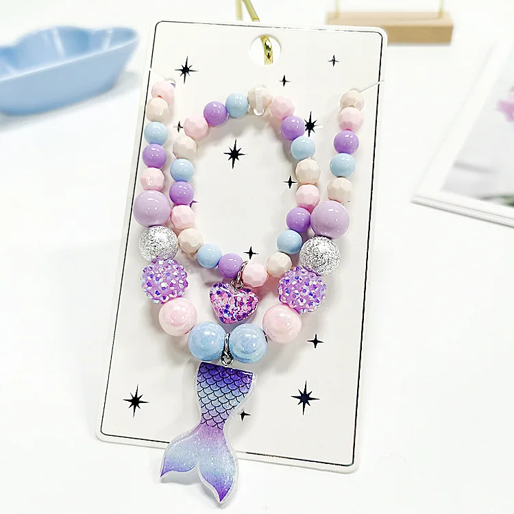 BELLEWORLD Custom Packaging 2022 New Design Kids Jewelry Set Finger Rings Beads Necklaces and Bracelets Set for Baby Girl