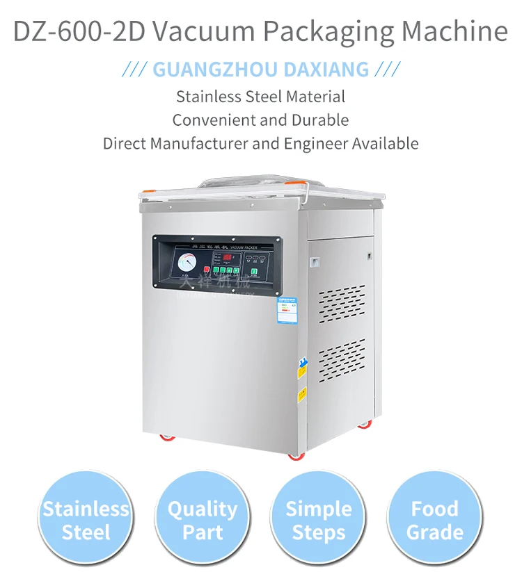 DZ-600-2D Food Vegetable Fruit Sandwich Container Sealing Fish Meat Shrimp Ready Meals Nitrogen Flushing Vacuum Sealer Machine factory