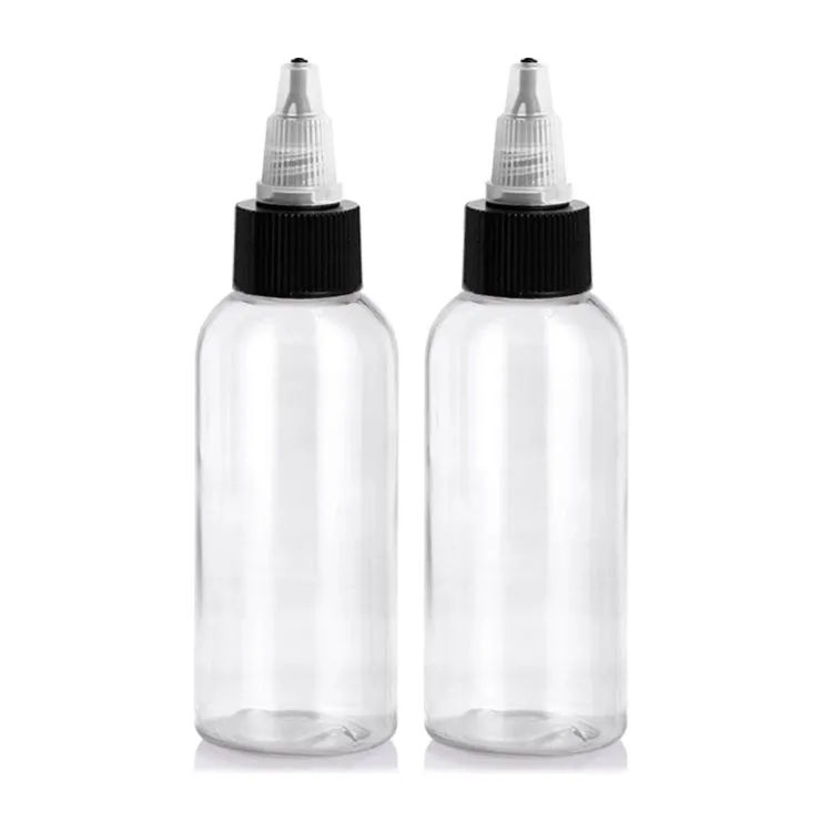 Small 50ml Clear PET Plastic Plastic Slim Cosmo Bottle with Cap for Cosmetic Lotion Body Oil Cream
