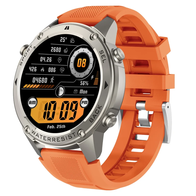 2025 Relojes Smart Watch AMOLED 500mAh Battery 5ATM Waterproof BT  Calling GPS Sports SmartWatch DM56 Fitness Tracking