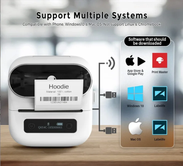Phomemo M220 M200 Label Printer 80mm Width Printing Sticker Printer  Label Maker Machine Label Printer