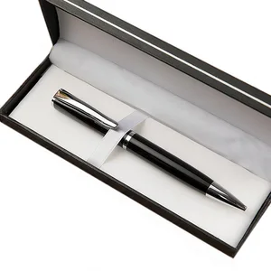High Quality Luxury Classic Black Square Pen Top Ball Pen Twist Mechanism Heavy Customized Logo Metal Ball Pen with Gift Box