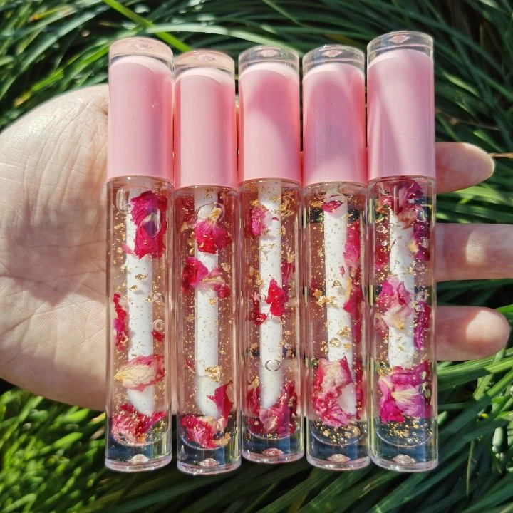 Lip Gloss Base Keychain Pink Lipstick 6ml Vegan Private Label High Quality Plumping Clear Oil Lip Gloss Plumper