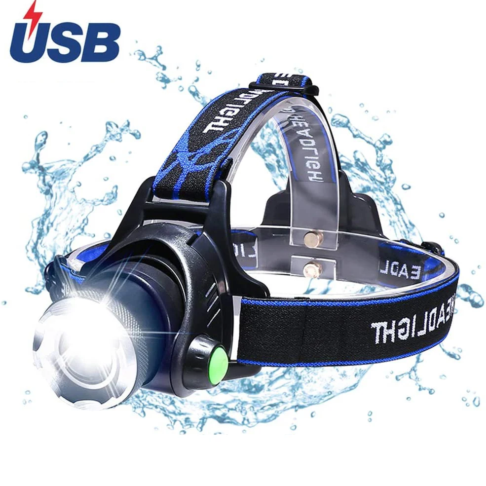 300 Lumen ABS Aluminium Zoomable Rechargeable LED Headlamp Outdoor activities Head Lights