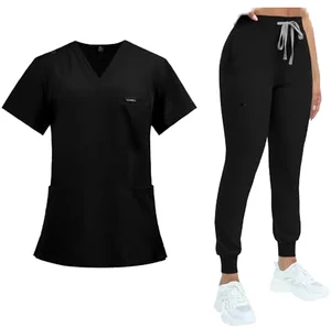 Custom Logo Printed Men Women's Short Sleeve Medical Scrubs Set Polyester Nursing Jogger Hospital Uniforms uniforme de enfermera