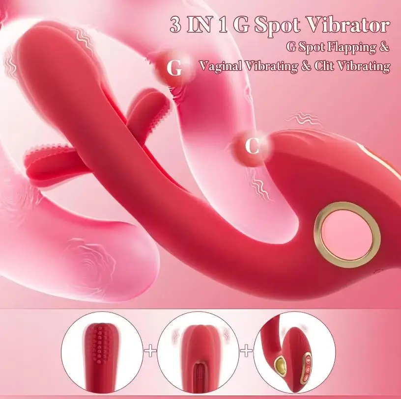 7 flapping vibration triple stimulation anal massager Buy 7 Flapping & Vibrating & Licking Modes Tongue Toy| Rose Vibrators main image 1