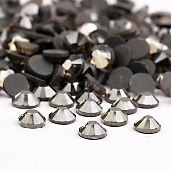 Crystal Hotfix Rhinestone,Machine Cut Stone - Black Diamond Coating Color Bulk Wholesale Iron On Rhinestone