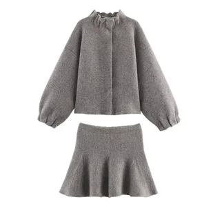 2026 Autumn New European and American Design Long Sleeve Top and Skirt Elegant Set Women's Sets