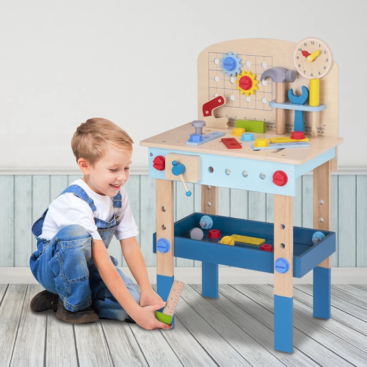 Multi-functional Wooden Work Bench Toy For Kids 3+