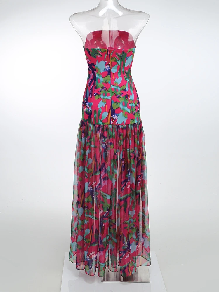 Kimshein Women's Floral A-line Summer Dress With Natural Waistline And Crepe Fabric For Breathable Comfort Designed For Casual And Club Use
