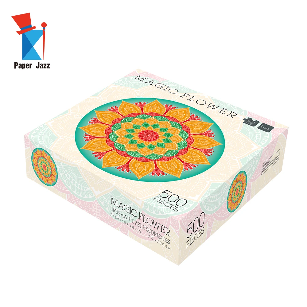 Magic Flower Pattern Cardboard DIY Blooming Jigsaw Round Puzzle Adult 500 Pieces for Puzzle Game