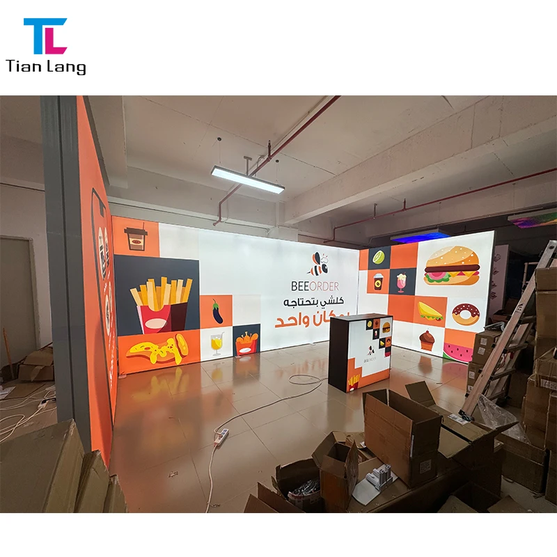 TianLang Led Advertising Light Box Wholesale Aluminum Seg Frame Textile Fabric Light Box With Dye-sub Poster