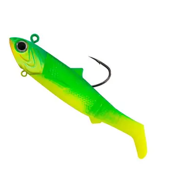 Boat Sea Fishing Bass Lead Head Hook Stainless Steel Live Bait Fish Shape T Tail Soft Bait – Soft Lure – view 2