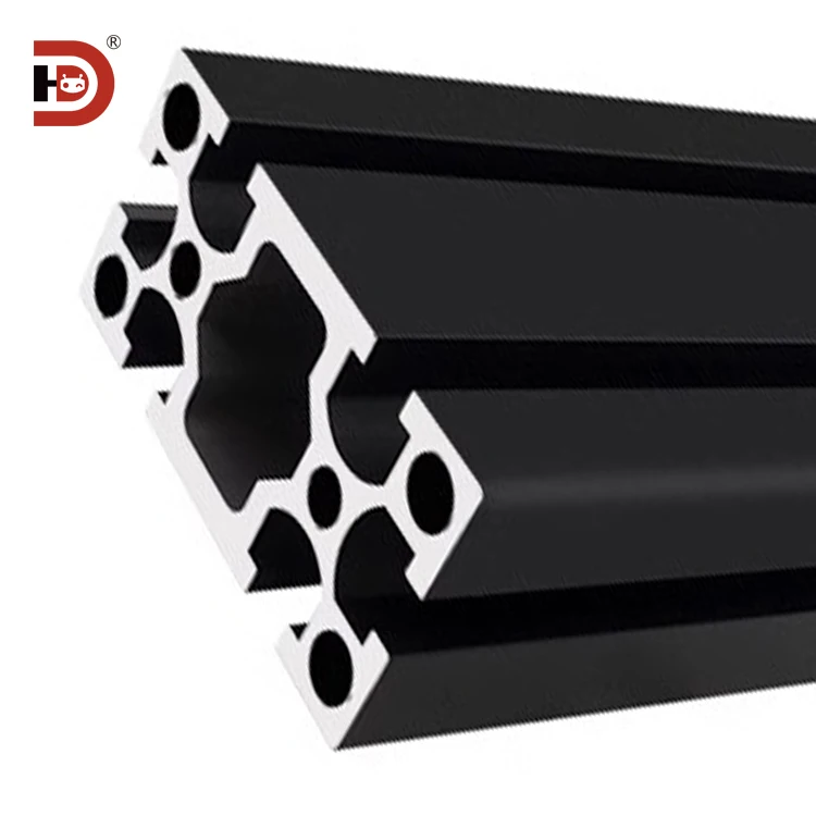 product 4080 sandblasted black extruded aluminum alloy profiles provide punching and cutting services from chinese manufacturers-5