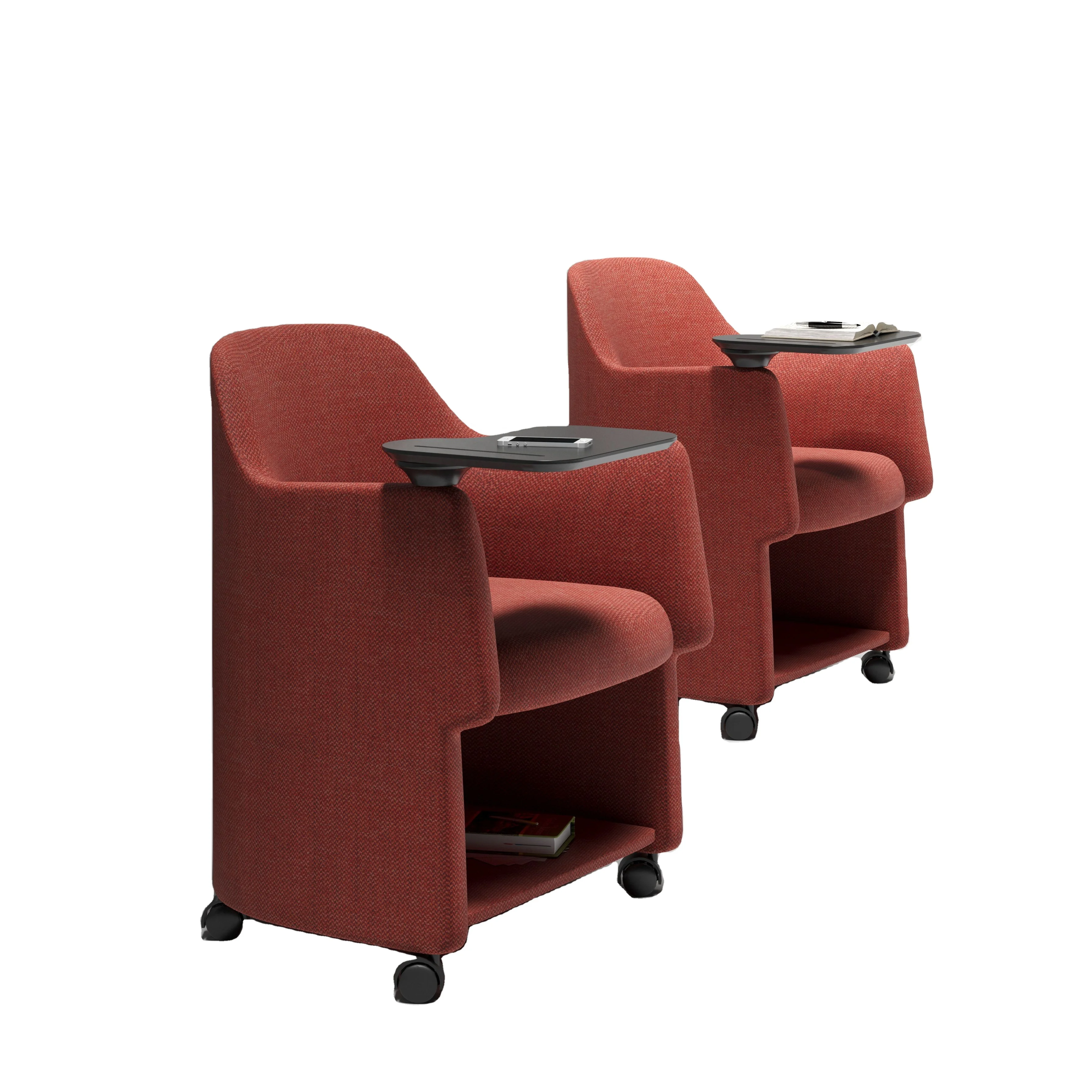 Ltest New Design Training Chair With Writing Tablet Comfortable Fabric Leisure for