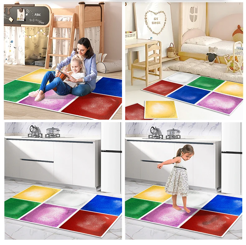 6PC Montessori Educational 3D Autism Sensory Equipment Color PVC Toys Dance Liquid Floor Tile Lava Outdoor Play Mat For Kids supplier