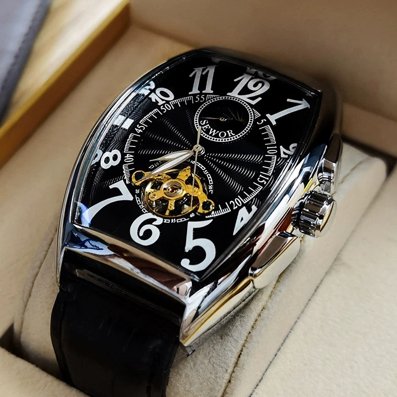 Luxury Automatic Moon Phase Skeleton Watch