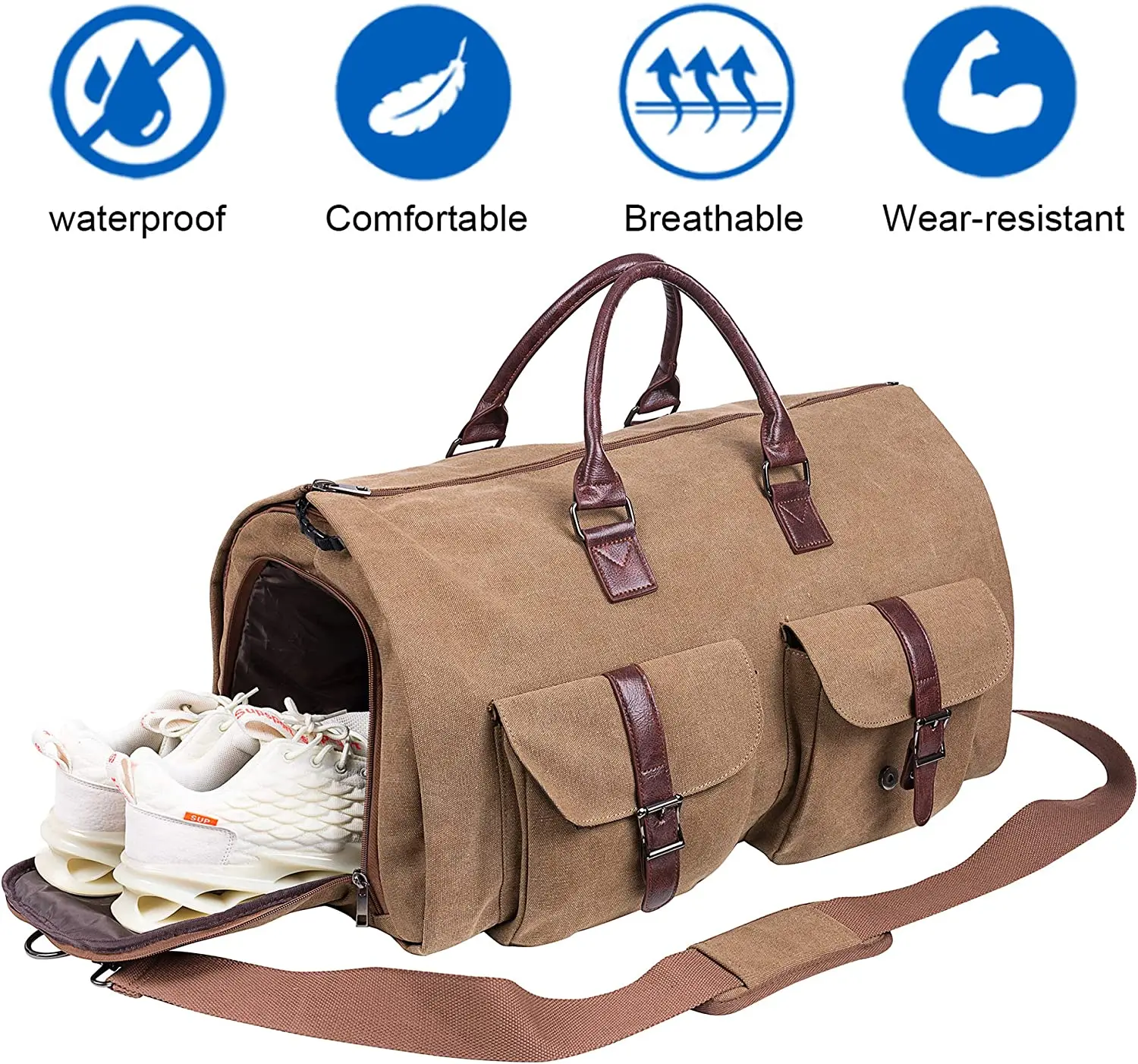 Custom Convertible Travel Garment Bag Carry On Garment Duffel Bag For