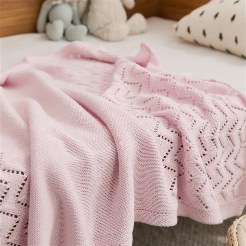 2024 New Arrival  Accept Custom 100% Cotton Knitted Throw Baby Blanket For Toddler OEKO-TEX SYHPPF factory