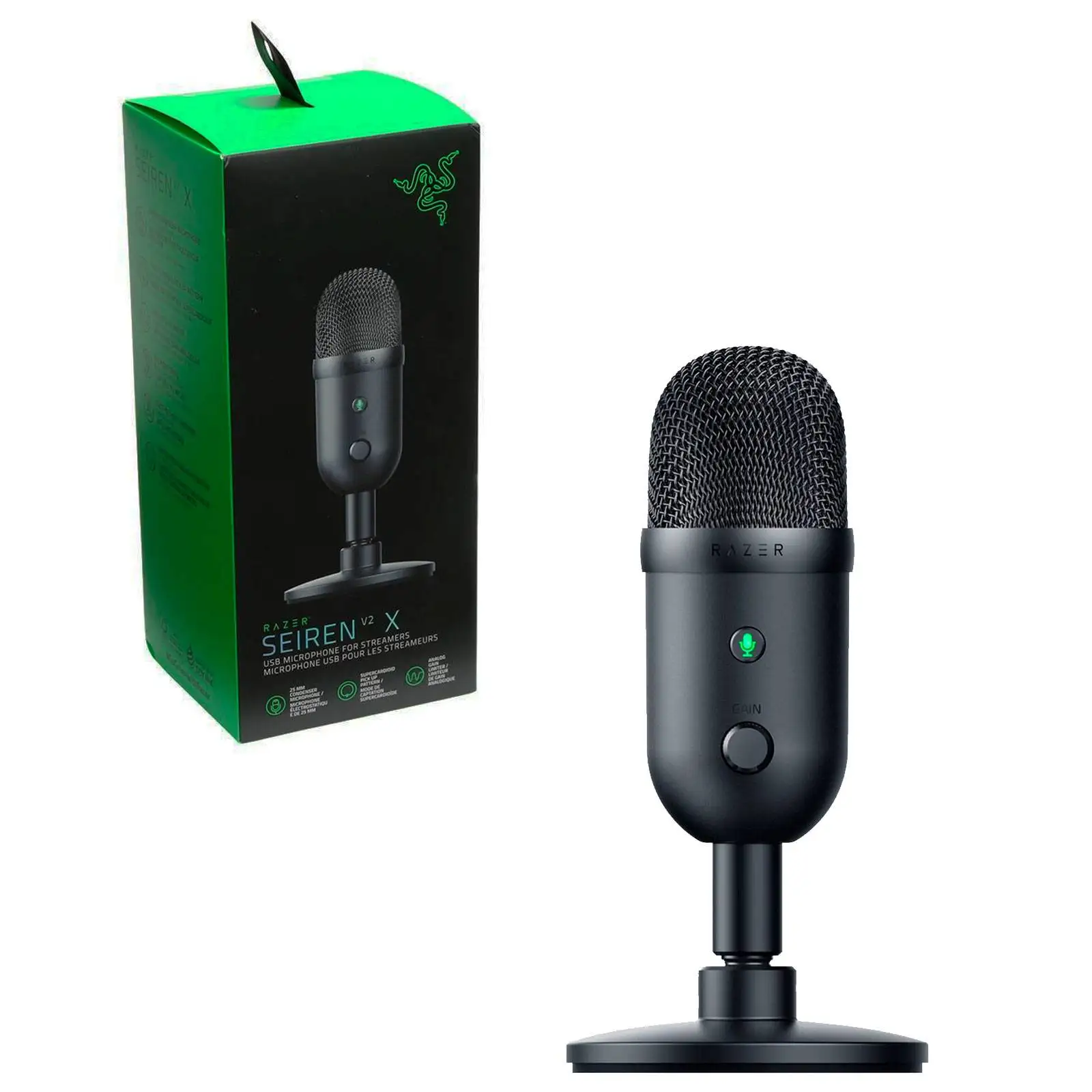 Razer Seiren V2 X USBマイクロフォン Amazon.com: Razer Seiren V2 X - USB Microphone for Streamers