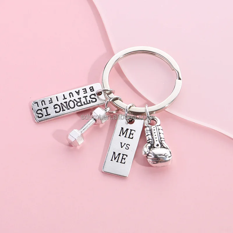 Custom Lettering Dream Keychain Letter Pendant Key Chain Alloy Silver
