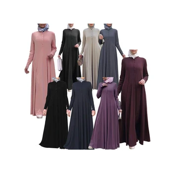 Arab robe Middle East abaya Saudi foreign trade Muslim loose solid color burqa Muslim traditional conservative dress