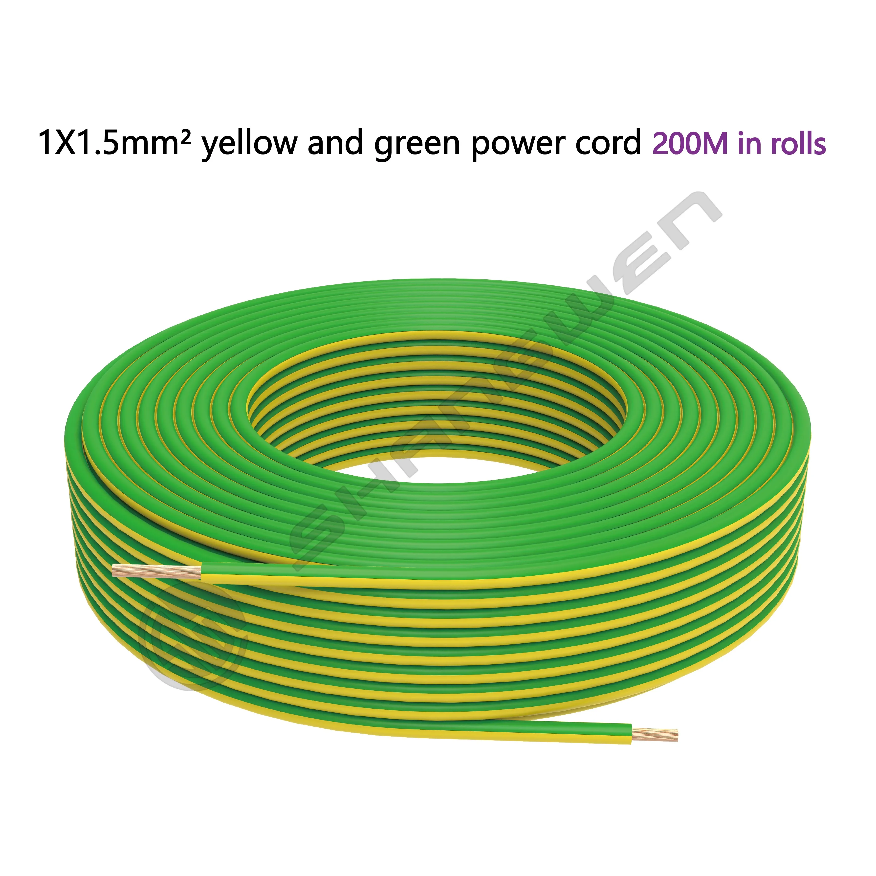 1*1.5mm² H07V-K Power Cord CE CCC VDE RV Power Cord Flame Retardant Insulation BC Bare Copper Core 450/750V Single Core