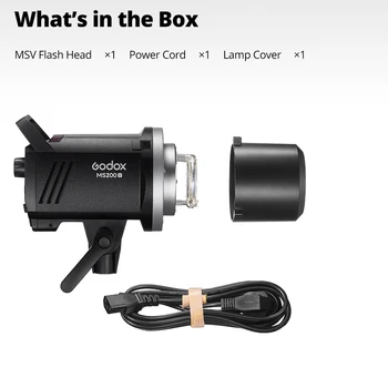 Godox MS200V 2.4G Built-in Wireless Receiver Lightweight Bowens Mount Photography Studio Flash Light product image