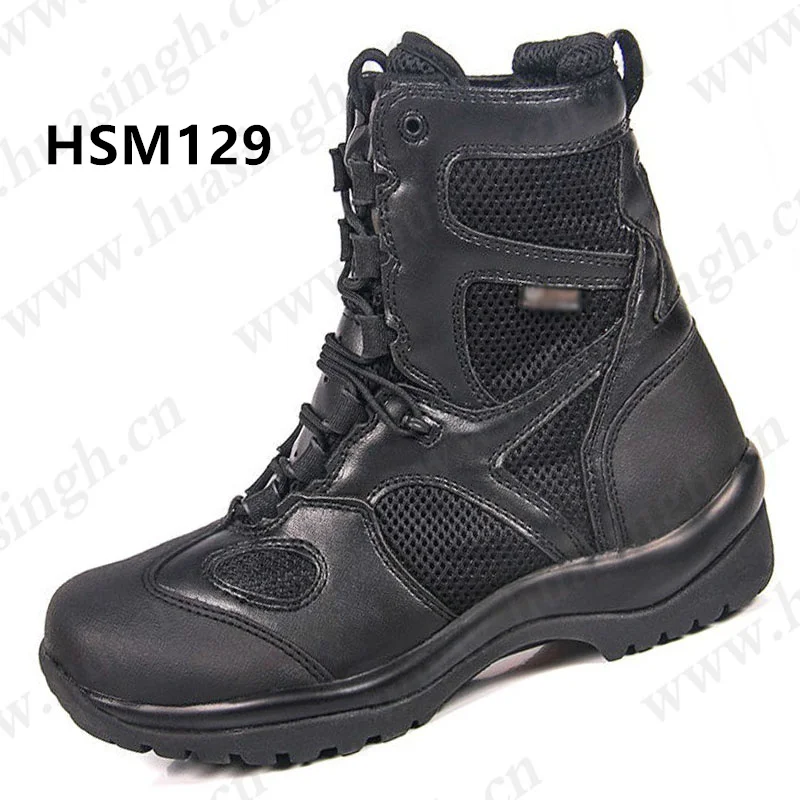 ZH,6 inch hot weather breathable mesh fabric combat boots black strong grip anti-shock outdoor hiking boots shoes HSM129