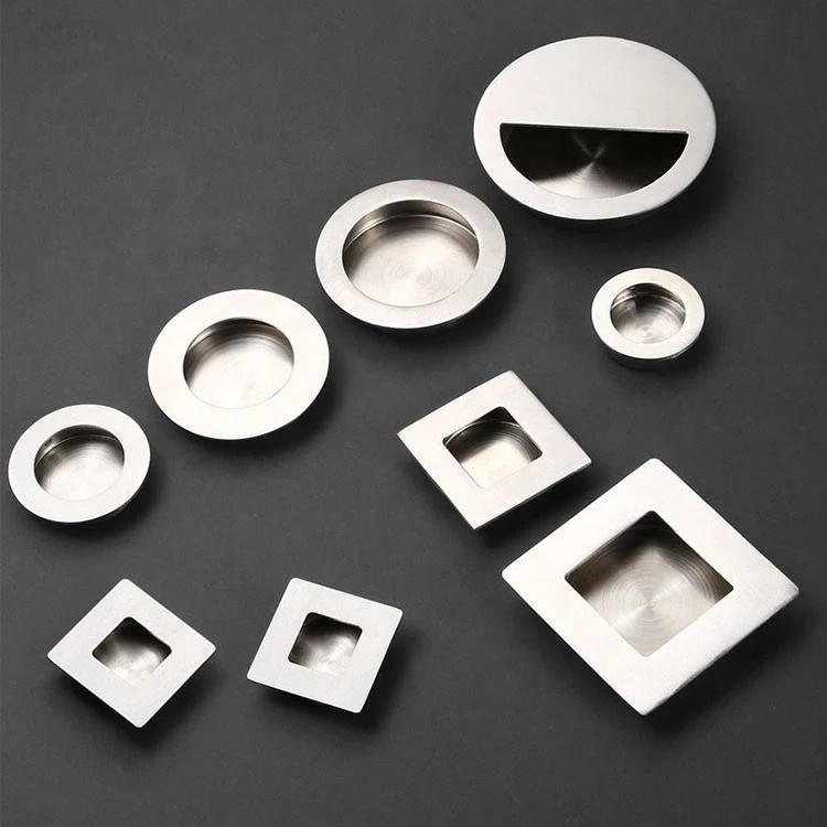 Round Circular Flush Recessed Sliding Door Handles Finger Pulls Hidden