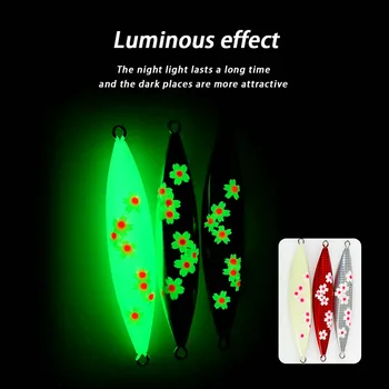 Deep-Sea Slow-Rolling Luminous Metal-Plate Laser Lure Bait 200g 250g 300g Slow-Sinking Lead Fish Bait Artificial Hard Bait Hooks – Metal Jig – view 5