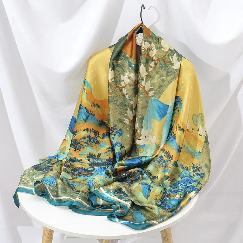 Écharpe En Soie Pour Femme CCAIPU - 70x70cm, Haute Qualité, Polyvalente Et Élégante