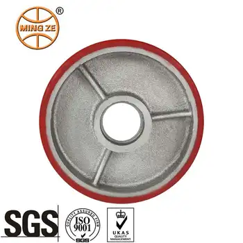 Best Seller Heavy Duty 300x75mm PU Cast Iron Ball Bearing Commercial Caster Wheel 1500kg High Grade Materials Handling Equipment