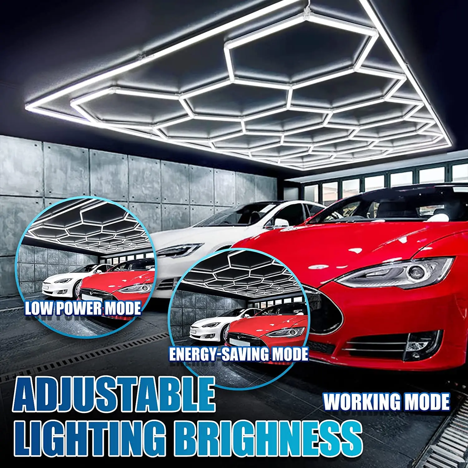 New Car Showroom Auto Workshop Design Hexagonal Ceiling Light Detailing ...