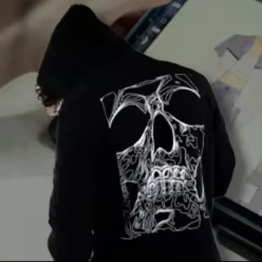 Custom-Made Acid-Washed Imprinted Zipper Hoodies Streetwear Clothing Vintage Stone Graphic Applique Embroidery gallery 4