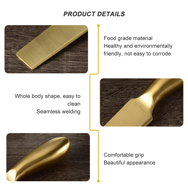 Best Selling Product Mini 4 Pieces Golden Stainless Steel Slicer Cheese Knives Cutting Tool Set  for Kitchen Accessories