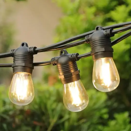 Factory Price 48ft String Lights Outdoor S14 Edison Bulb Christmas Water Proof Commercial  Led Decoration Light String