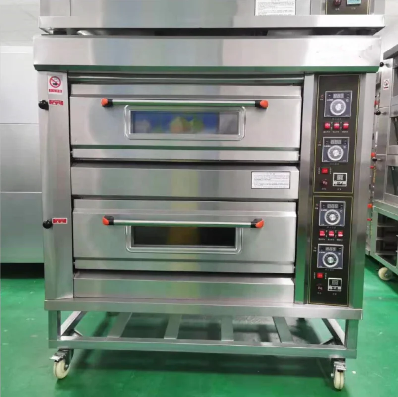 Single Deck Baking Oven Baking Equipment Bakery Pizza Machine 2 Double Deck Electric Oven Us Stone Pizza Oven