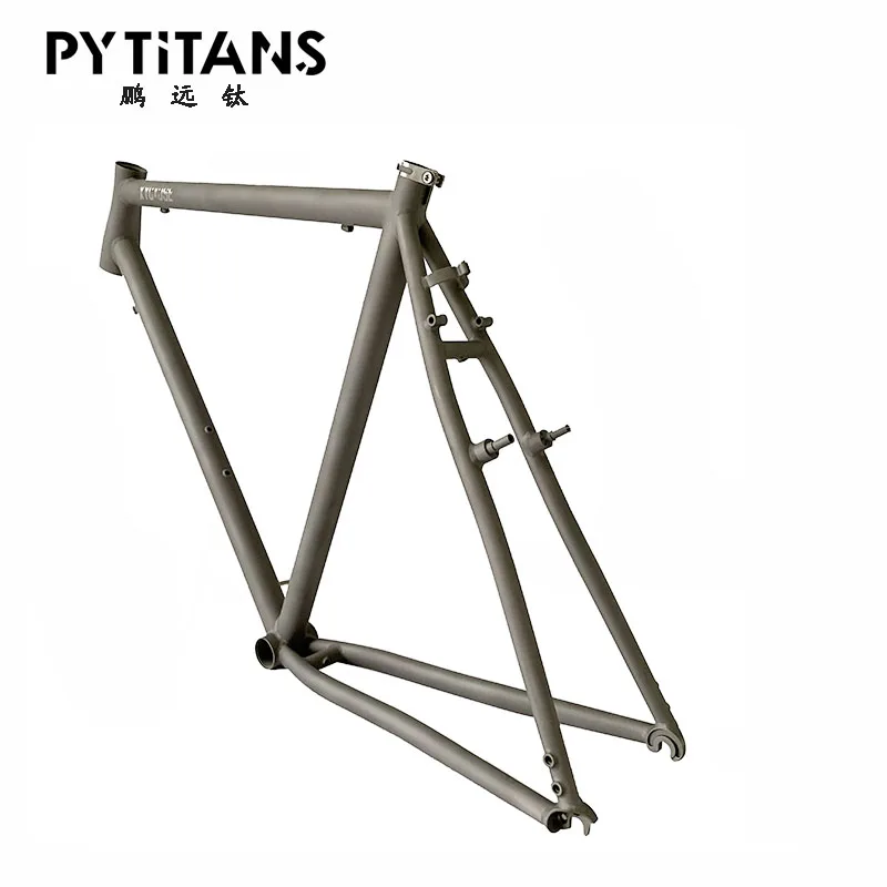 Pytitans 700c Gravel Titanium Bicycle Frame With Inboard Disc Brake
