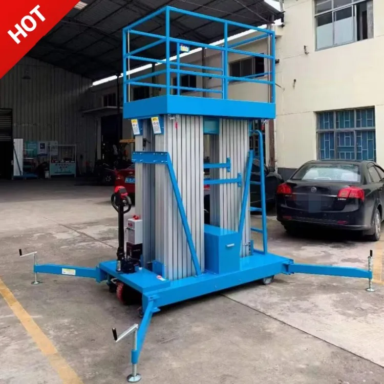 High Quality 6M Compact Vertical Manlift Small Electric Aluminum Ladder Single Mast Aluminium Alloy Lift