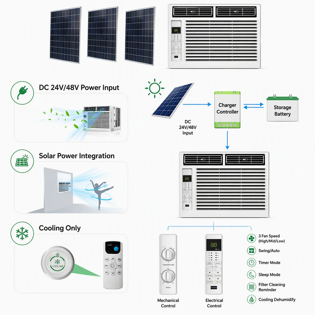 Solar Air Conditioner, 24V, 48V, 1HP - detail 6