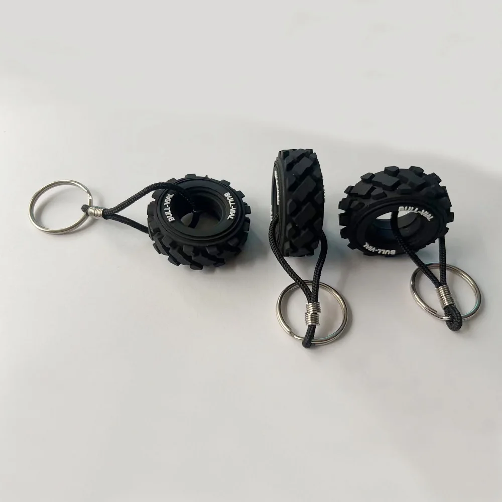 Custom Promotion Innovative Simulation PVC Motorbike Car Wheel 3D Rubber Truck Tire Keychain Tyre Key Chain