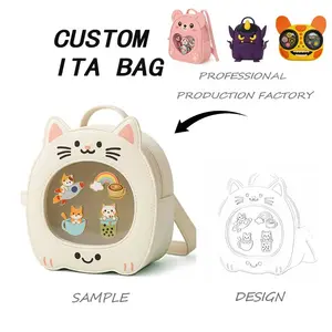 Custom Itabag Cute Cat Animal Pin Display Travel School Bags Ita Bag Backpack with Insert Kawaii Ita Backpack for Anime Cosplay